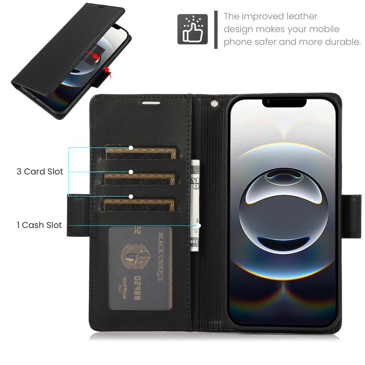Side Buckle RFID Anti-theft Leather Phone Case, For iPhone 16e, For iPhone 16 Pro Max, For iPhone 16 Pro