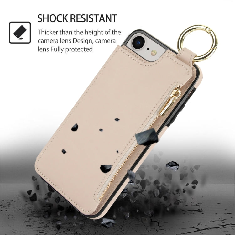 RFlD Anti-theft Double Buckle Ring Zipper Card Phone Case, For iPhone SE 2022 / SE 2020 / 7 / 8, For iPhone 13 Pro Max, For iPhone 13 Pro