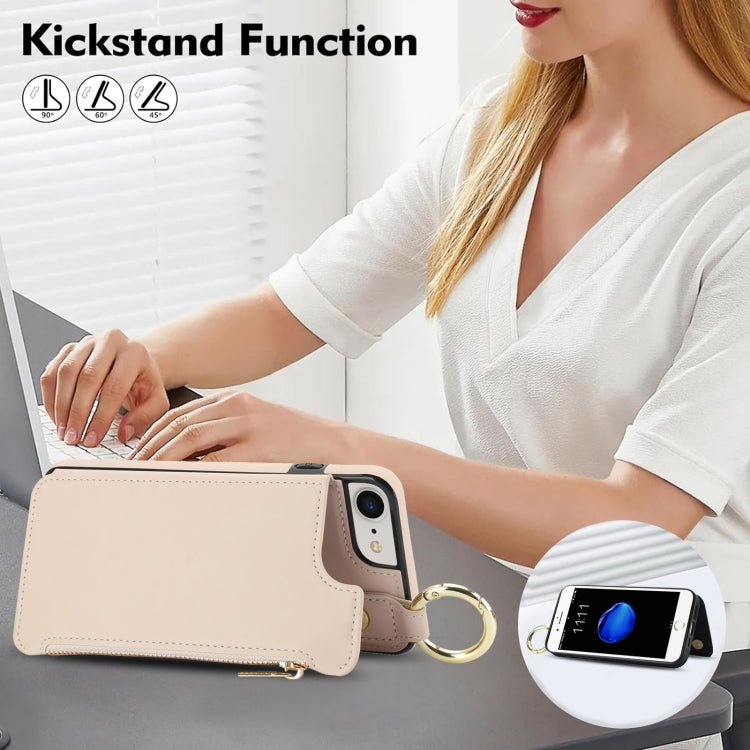 RFlD Anti-theft Double Buckle Ring Zipper Card Phone Case, For iPhone SE 2022 / SE 2020 / 7 / 8, For iPhone 13 Pro Max, For iPhone 13 Pro