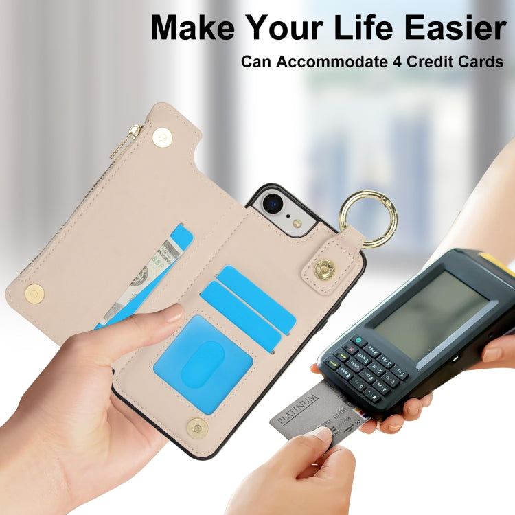 RFlD Anti-theft Double Buckle Ring Zipper Card Phone Case, For iPhone SE 2022 / SE 2020 / 7 / 8, For iPhone 13 Pro Max, For iPhone 13 Pro