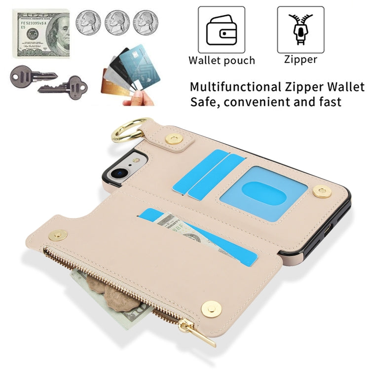 RFlD Anti-theft Double Buckle Ring Zipper Card Phone Case, For iPhone SE 2022 / SE 2020 / 7 / 8, For iPhone 13 Pro Max, For iPhone 13 Pro