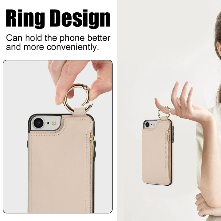 RFlD Anti-theft Double Buckle Ring Zipper Card Phone Case, For iPhone SE 2022 / SE 2020 / 7 / 8, For iPhone 13 Pro Max, For iPhone 13 Pro