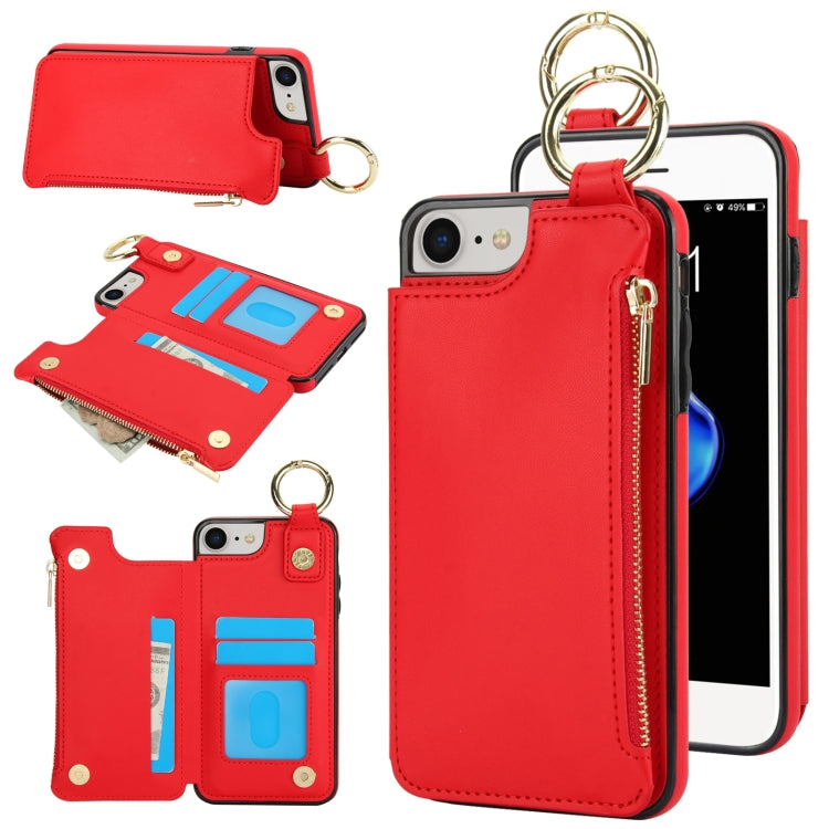 RFlD Anti-theft Double Buckle Ring Zipper Card Phone Case, For iPhone SE 2022 / SE 2020 / 7 / 8, For iPhone 13 Pro Max, For iPhone 13 Pro