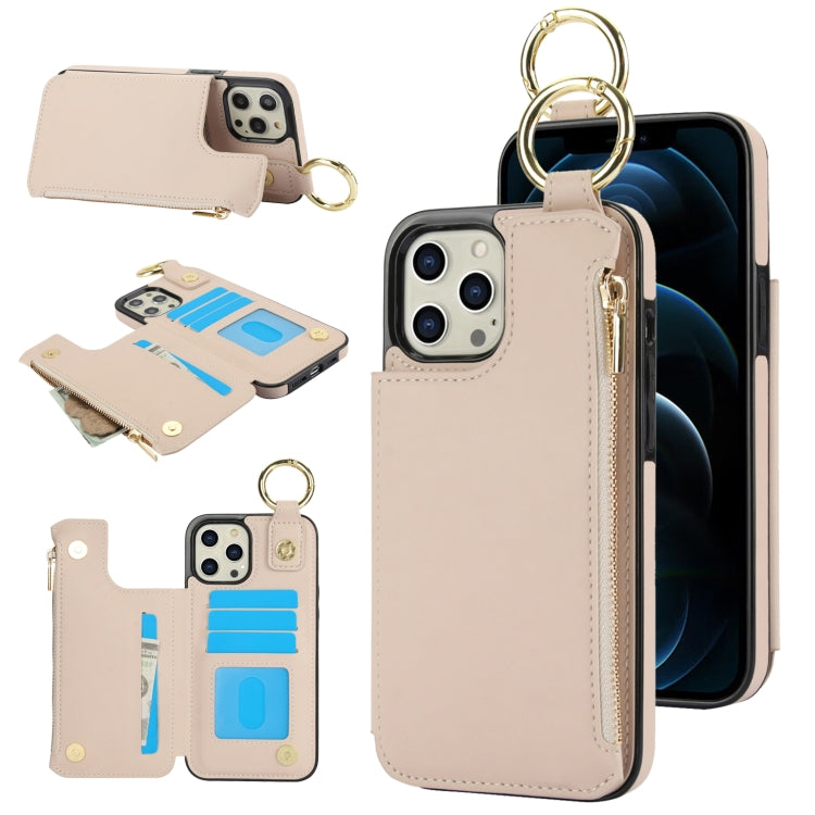 RFlD Anti-theft Double Buckle Ring Zipper Card Phone Case, For iPhone SE 2022 / SE 2020 / 7 / 8, For iPhone 13 Pro Max, For iPhone 13 Pro