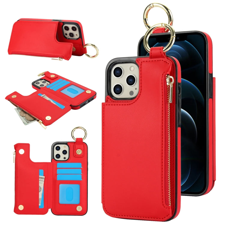 RFlD Anti-theft Double Buckle Ring Zipper Card Phone Case, For iPhone SE 2022 / SE 2020 / 7 / 8, For iPhone 13 Pro Max, For iPhone 13 Pro