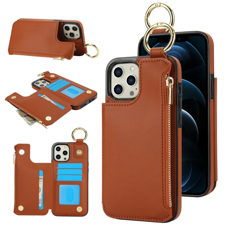RFlD Anti-theft Double Buckle Ring Zipper Card Phone Case, For iPhone SE 2022 / SE 2020 / 7 / 8, For iPhone 13 Pro Max, For iPhone 13 Pro