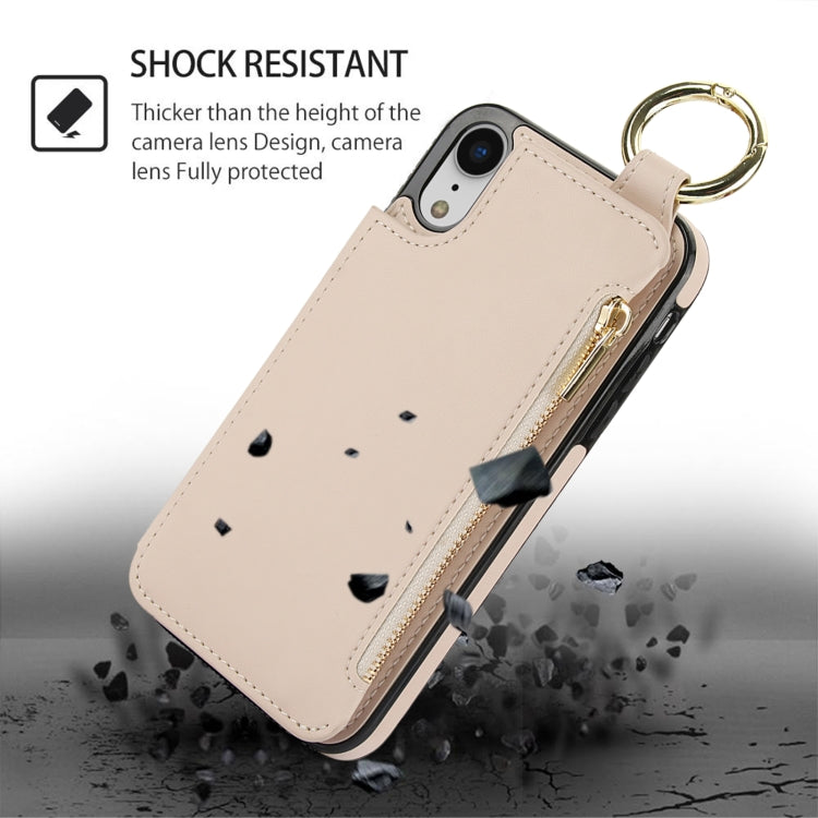 RFlD Anti-theft Double Buckle Ring Zipper Card Phone Case, For iPhone XR, For iPhone XS Max, For iPhone 8 Plus / 7 Plus