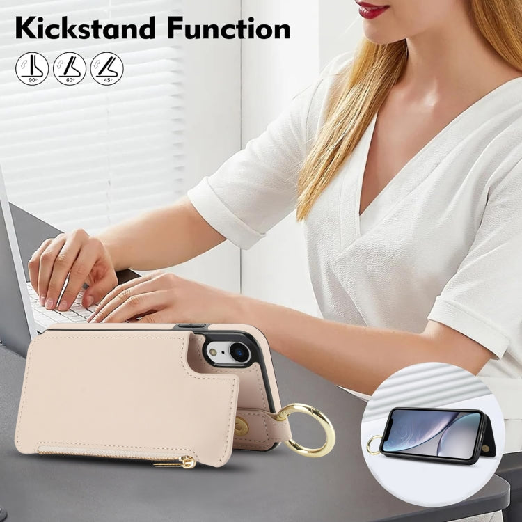 RFlD Anti-theft Double Buckle Ring Zipper Card Phone Case, For iPhone XR, For iPhone XS Max, For iPhone 8 Plus / 7 Plus