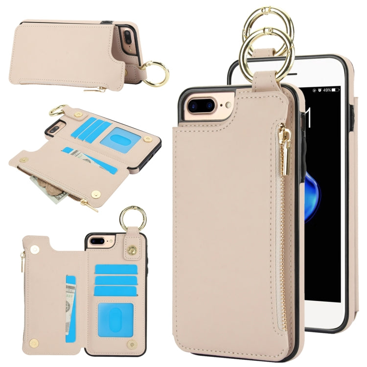 RFlD Anti-theft Double Buckle Ring Zipper Card Phone Case, For iPhone XR, For iPhone XS Max, For iPhone 8 Plus / 7 Plus