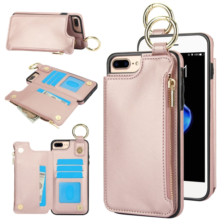 RFlD Anti-theft Double Buckle Ring Zipper Card Phone Case, For iPhone XR, For iPhone XS Max, For iPhone 8 Plus / 7 Plus