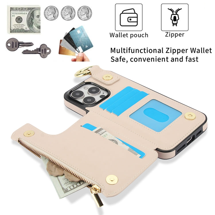 RFlD Anti-theft Double Buckle Ring Zipper Card Phone Case, For iPhone 16 Pro Max, For iPhone 16 Pro, For iPhone 16 Plus