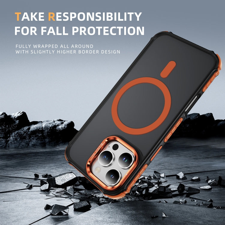 Rainbow Series Skin Feel MagSafe Lens Holder Phone Case, For iPhone 16 Pro Max, For iPhone 16 Pro, For iPhone 16 Plus, For iPhone 16