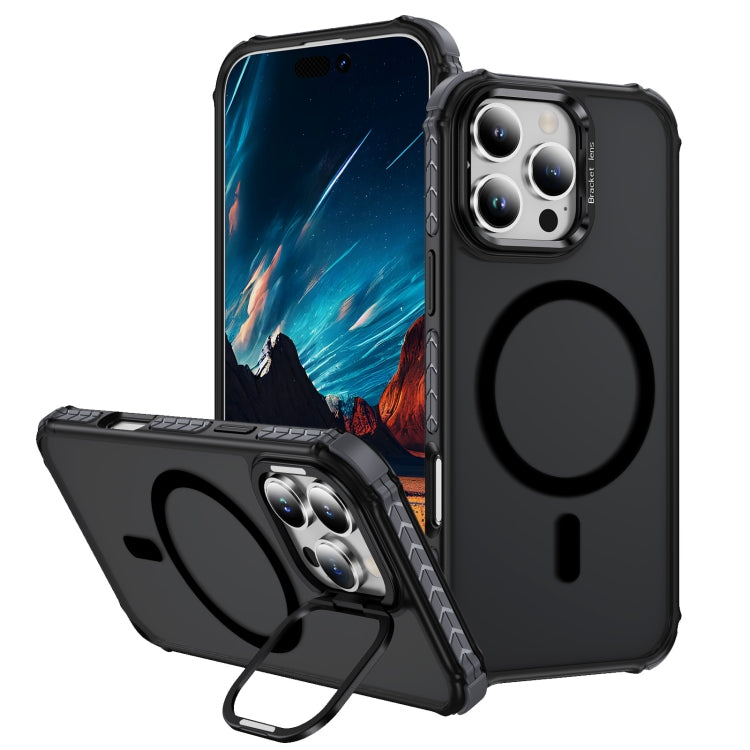 Rainbow Series Skin Feel MagSafe Lens Holder Phone Case, For iPhone 16 Pro Max, For iPhone 16 Pro, For iPhone 16 Plus, For iPhone 16