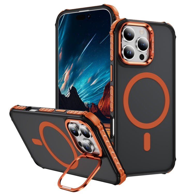 Rainbow Series Skin Feel MagSafe Lens Holder Phone Case, For iPhone 16 Pro Max, For iPhone 16 Pro, For iPhone 16 Plus, For iPhone 16