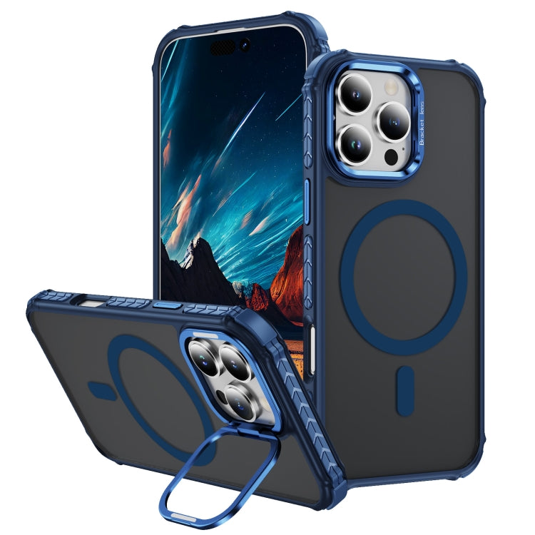 Rainbow Series Skin Feel MagSafe Lens Holder Phone Case, For iPhone 16 Pro Max, For iPhone 16 Pro, For iPhone 16 Plus, For iPhone 16
