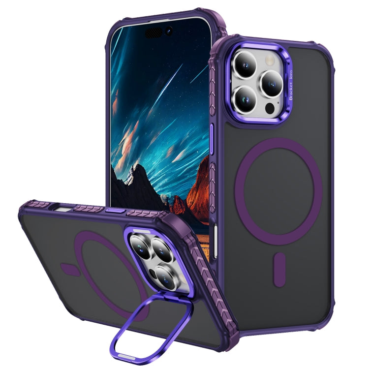 Rainbow Series Skin Feel MagSafe Lens Holder Phone Case, For iPhone 16 Pro Max, For iPhone 16 Pro, For iPhone 16 Plus, For iPhone 16