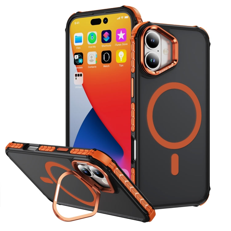 Rainbow Series Skin Feel MagSafe Lens Holder Phone Case, For iPhone 16 Pro Max, For iPhone 16 Pro, For iPhone 16 Plus, For iPhone 16