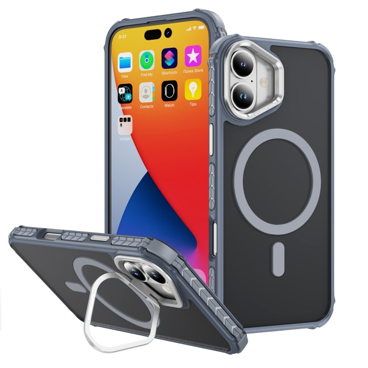 Rainbow Series Skin Feel MagSafe Lens Holder Phone Case, For iPhone 16 Pro Max, For iPhone 16 Pro, For iPhone 16 Plus, For iPhone 16