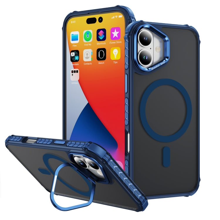Rainbow Series Skin Feel MagSafe Lens Holder Phone Case, For iPhone 16 Pro Max, For iPhone 16 Pro, For iPhone 16 Plus, For iPhone 16