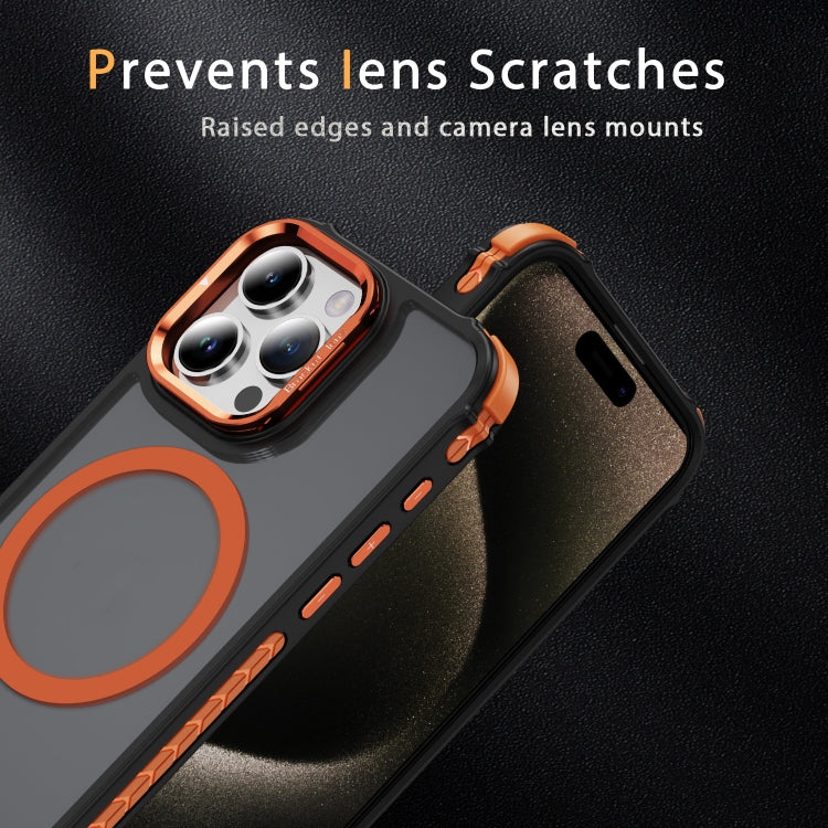 Rainbow Series Skin Feel MagSafe Lens Holder Phone Case, For iPhone 15 Pro Max, For iPhone 15 Pro, For iPhone 15 Plus, For iPhone 14 Plus