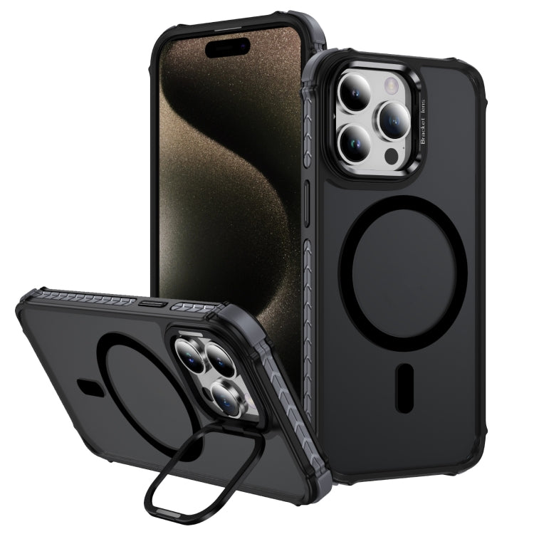 Rainbow Series Skin Feel MagSafe Lens Holder Phone Case, For iPhone 15 Pro Max, For iPhone 15 Pro, For iPhone 15 Plus, For iPhone 14 Plus