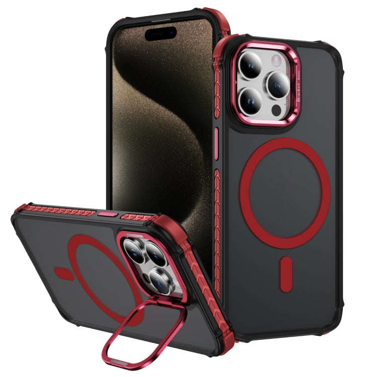 Rainbow Series Skin Feel MagSafe Lens Holder Phone Case, For iPhone 15 Pro Max, For iPhone 15 Pro, For iPhone 15 Plus, For iPhone 14 Plus