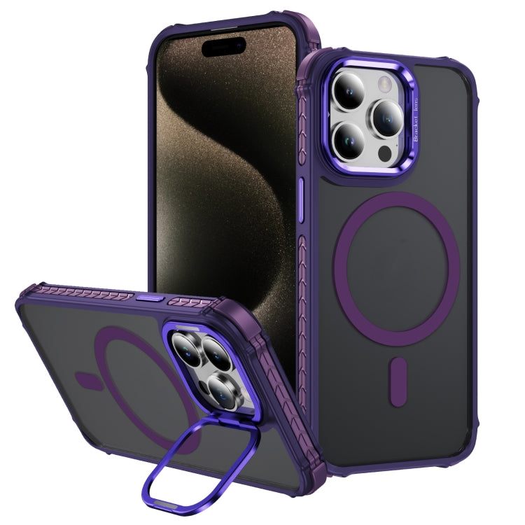 Rainbow Series Skin Feel MagSafe Lens Holder Phone Case, For iPhone 15 Pro Max, For iPhone 15 Pro, For iPhone 15 Plus, For iPhone 14 Plus