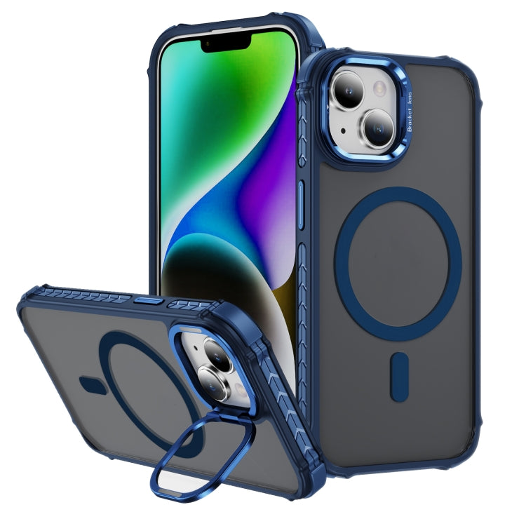 Rainbow Series Skin Feel MagSafe Lens Holder Phone Case, For iPhone 15 Pro Max, For iPhone 15 Pro, For iPhone 15 Plus, For iPhone 14 Plus