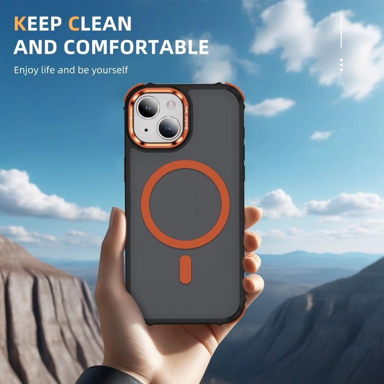 Rainbow Series Skin Feel MagSafe Lens Holder Phone Case, For iPhone 14, For iPhone 14 Pro, For iPhone 14 Pro Max, For iPhone 13