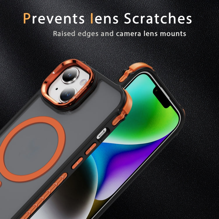 Rainbow Series Skin Feel MagSafe Lens Holder Phone Case, For iPhone 14, For iPhone 14 Pro, For iPhone 14 Pro Max, For iPhone 13