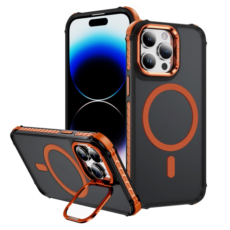 Rainbow Series Skin Feel MagSafe Lens Holder Phone Case, For iPhone 14, For iPhone 14 Pro, For iPhone 14 Pro Max, For iPhone 13