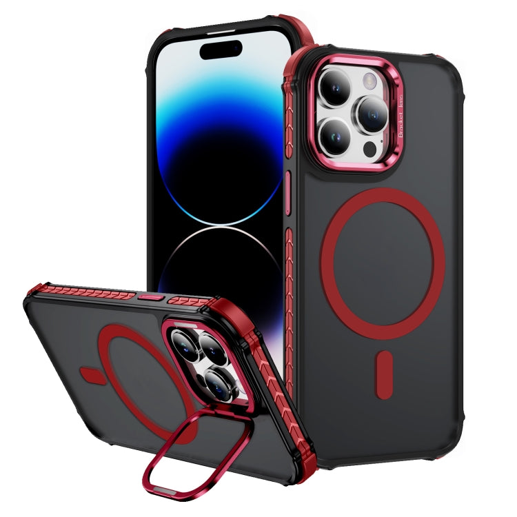 Rainbow Series Skin Feel MagSafe Lens Holder Phone Case, For iPhone 14, For iPhone 14 Pro, For iPhone 14 Pro Max, For iPhone 13