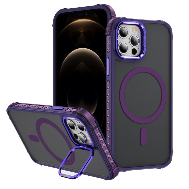Rainbow Series Skin Feel MagSafe Lens Holder Phone Case, For iPhone 12 Pro Max, For iPhone 12 Pro, For iPhone 11