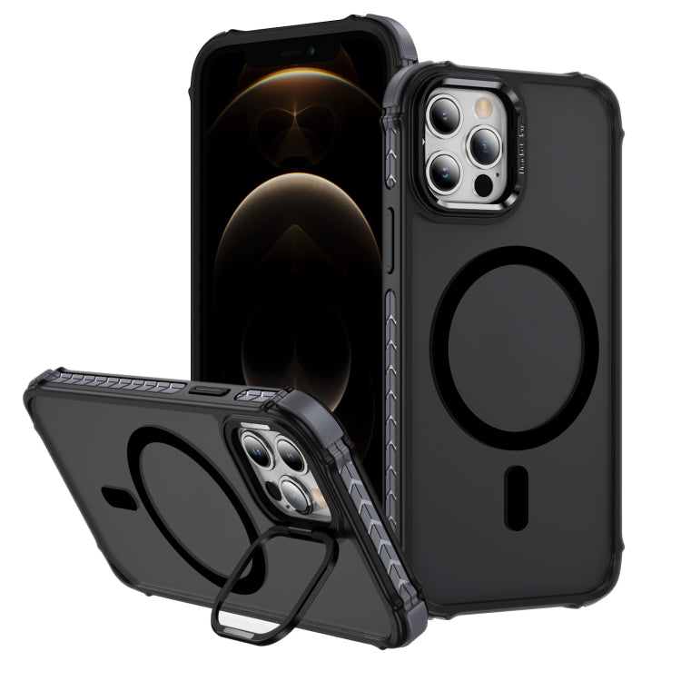 Rainbow Series Skin Feel MagSafe Lens Holder Phone Case, For iPhone 12 Pro Max, For iPhone 12 Pro, For iPhone 11
