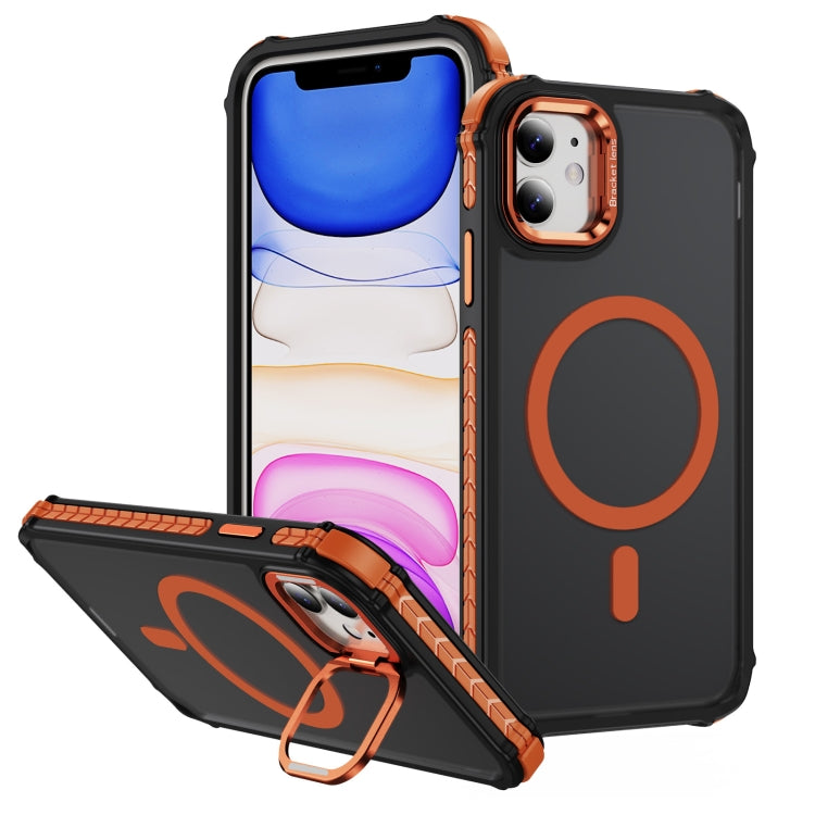 Rainbow Series Skin Feel MagSafe Lens Holder Phone Case, For iPhone 12 Pro Max, For iPhone 12 Pro, For iPhone 11