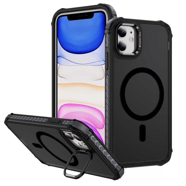 Rainbow Series Skin Feel MagSafe Lens Holder Phone Case, For iPhone 12 Pro Max, For iPhone 12 Pro, For iPhone 11