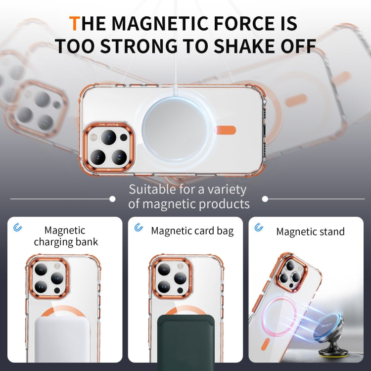 Rainbow Series Transparent MagSafe Lens Holder Phone Case, For iPhone 16 Pro Max, For iPhone 16 Pro, For iPhone 16 Plus, For iPhone 16