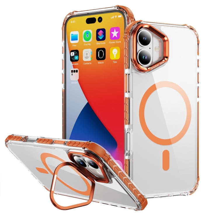 Rainbow Series Transparent MagSafe Lens Holder Phone Case, For iPhone 16 Pro Max, For iPhone 16 Pro, For iPhone 16 Plus, For iPhone 16