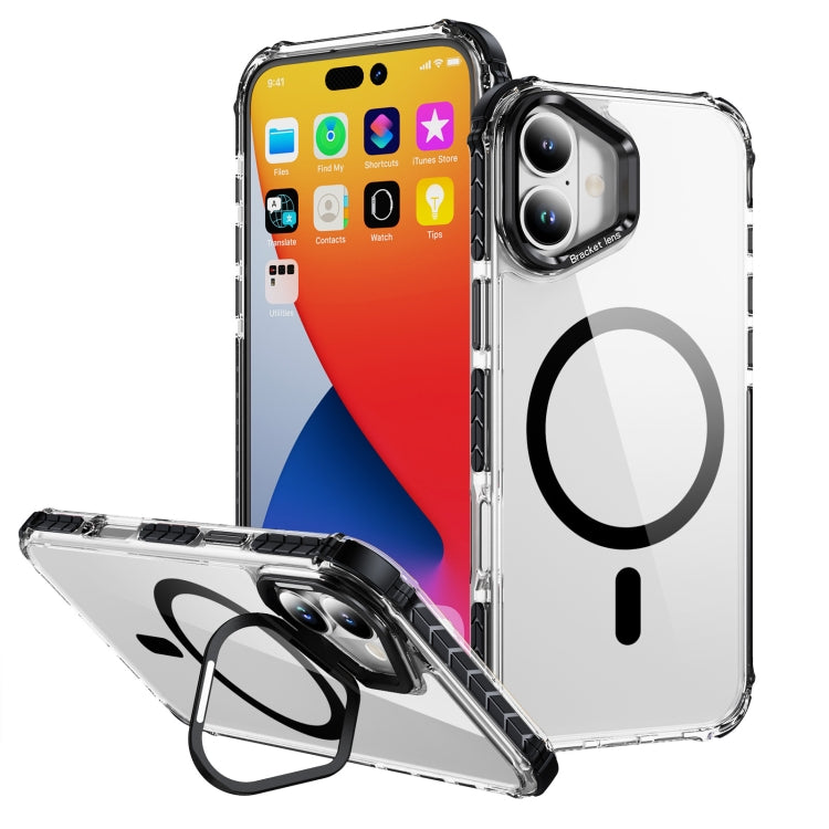 Rainbow Series Transparent MagSafe Lens Holder Phone Case, For iPhone 16 Pro Max, For iPhone 16 Pro, For iPhone 16 Plus, For iPhone 16
