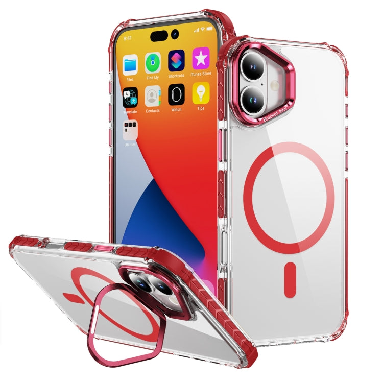 Rainbow Series Transparent MagSafe Lens Holder Phone Case, For iPhone 16 Pro Max, For iPhone 16 Pro, For iPhone 16 Plus, For iPhone 16