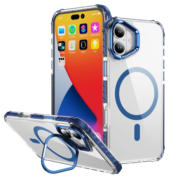 Rainbow Series Transparent MagSafe Lens Holder Phone Case, For iPhone 16 Pro Max, For iPhone 16 Pro, For iPhone 16 Plus, For iPhone 16