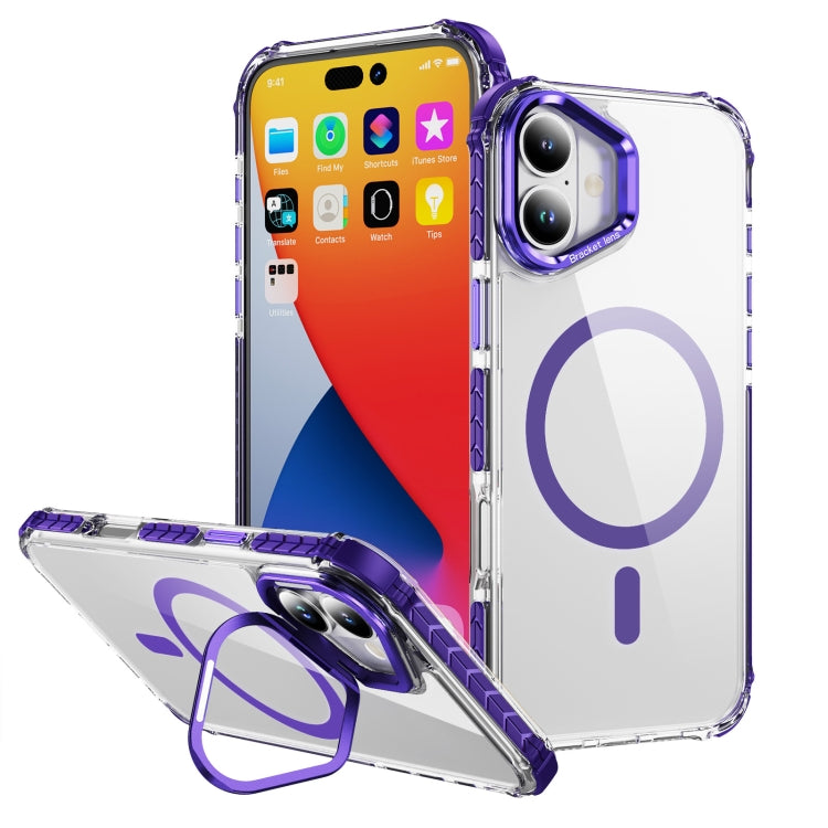 Rainbow Series Transparent MagSafe Lens Holder Phone Case, For iPhone 16 Pro Max, For iPhone 16 Pro, For iPhone 16 Plus, For iPhone 16