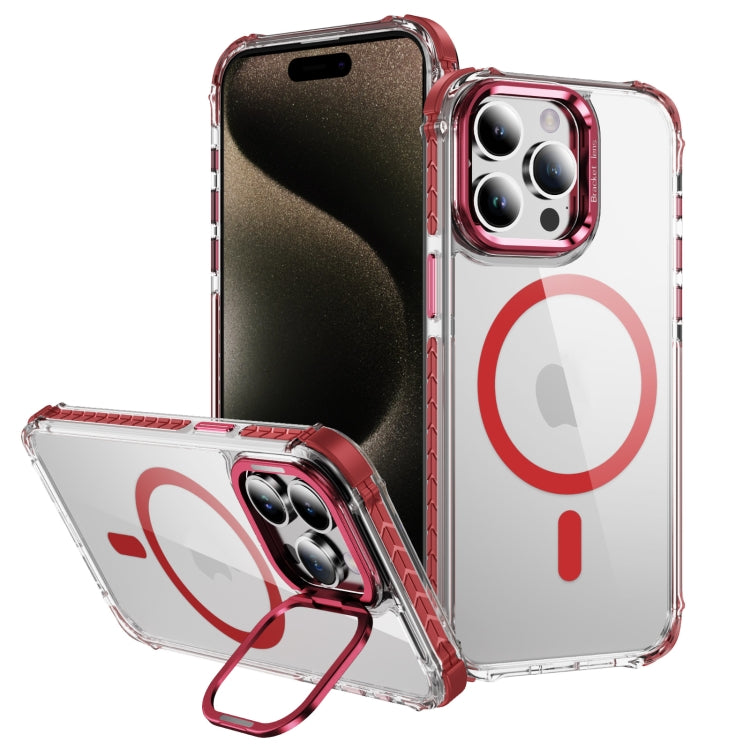 Rainbow Series Transparent MagSafe Lens Holder Phone Case, For iPhone 15 Pro Max, For iPhone 15 Pro, For iPhone 15 Plus, For iPhone 14 Plus