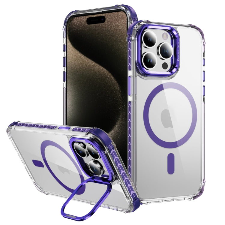 Rainbow Series Transparent MagSafe Lens Holder Phone Case, For iPhone 15 Pro Max, For iPhone 15 Pro, For iPhone 15 Plus, For iPhone 14 Plus