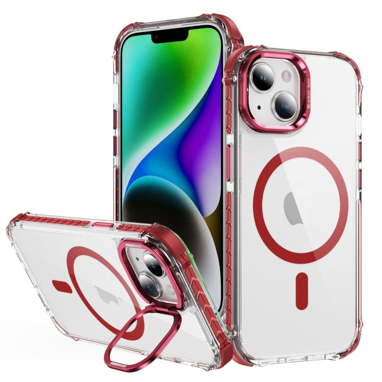 Rainbow Series Transparent MagSafe Lens Holder Phone Case, For iPhone 15 Pro Max, For iPhone 15 Pro, For iPhone 15 Plus, For iPhone 14 Plus