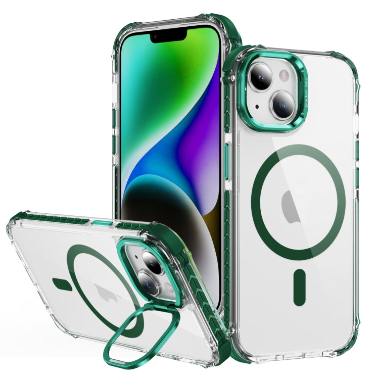 Rainbow Series Transparent MagSafe Lens Holder Phone Case, For iPhone 15 Pro Max, For iPhone 15 Pro, For iPhone 15 Plus, For iPhone 14 Plus