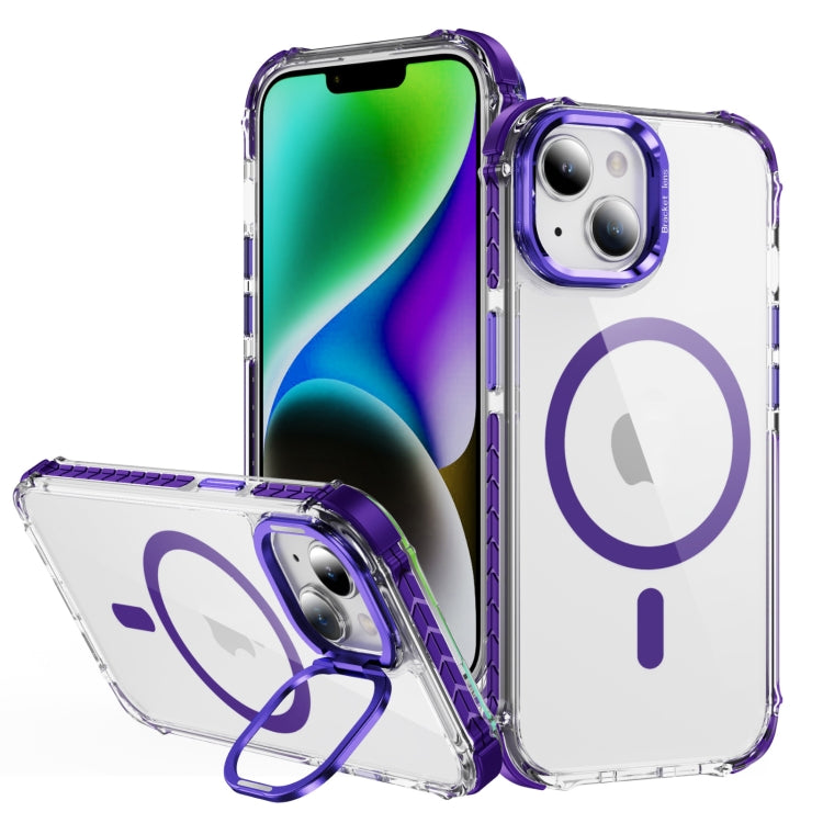 Rainbow Series Transparent MagSafe Lens Holder Phone Case, For iPhone 15 Pro Max, For iPhone 15 Pro, For iPhone 15 Plus, For iPhone 14 Plus