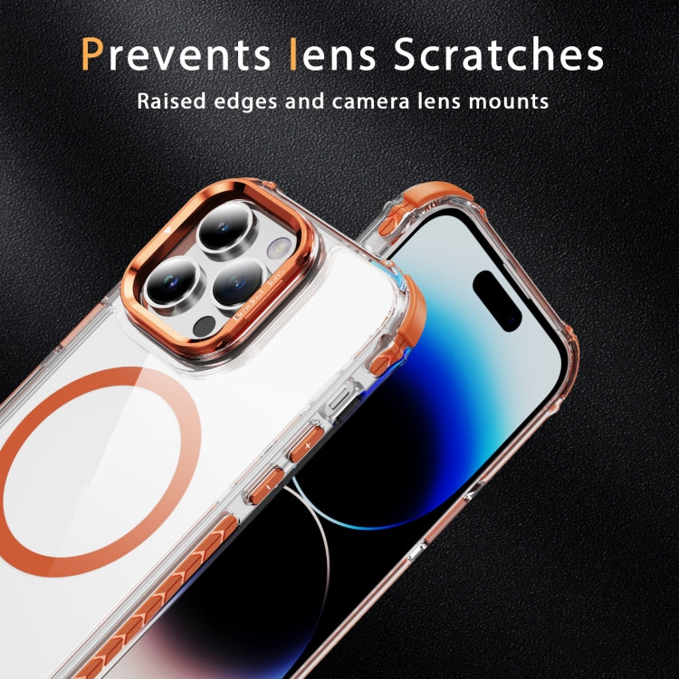 Rainbow Series Transparent MagSafe Lens Holder Phone Case, For iPhone 14 Pro, For iPhone 14 Pro Max, For iPhone 12 Pro Max, For iPhone 12 Pro