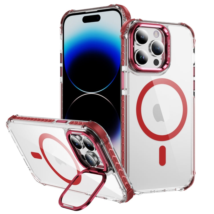 Rainbow Series Transparent MagSafe Lens Holder Phone Case, For iPhone 14 Pro, For iPhone 14 Pro Max, For iPhone 12 Pro Max, For iPhone 12 Pro