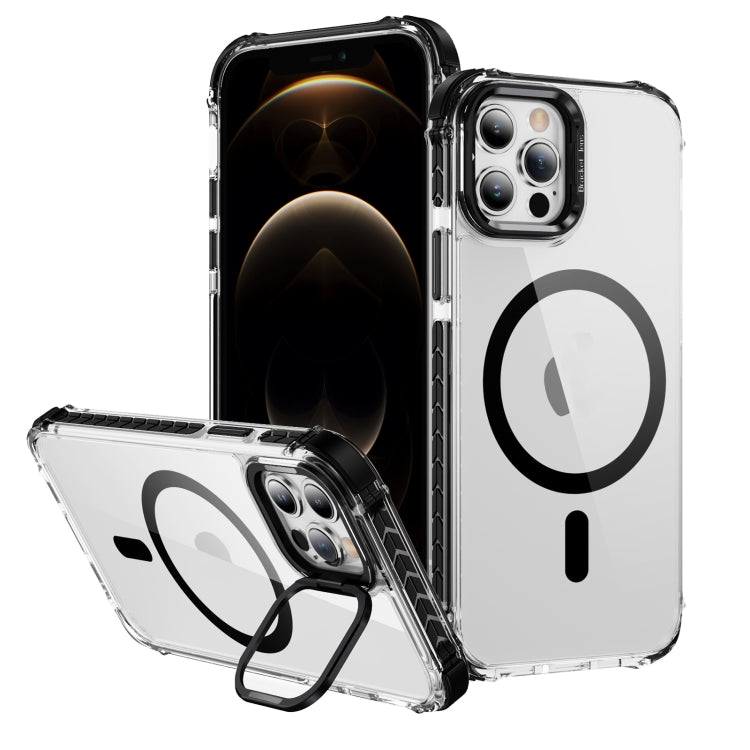 Rainbow Series Transparent MagSafe Lens Holder Phone Case, For iPhone 14 Pro, For iPhone 14 Pro Max, For iPhone 12 Pro Max, For iPhone 12 Pro